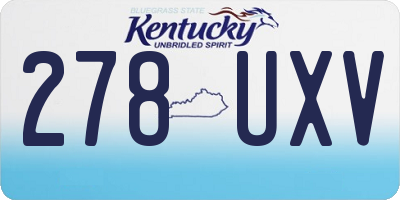 KY license plate 278UXV