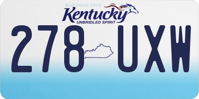 KY license plate 278UXW