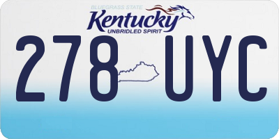 KY license plate 278UYC