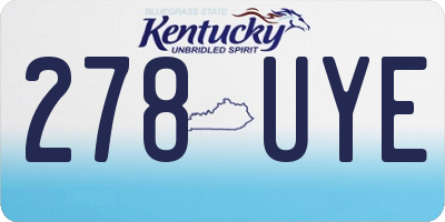 KY license plate 278UYE