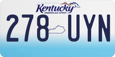 KY license plate 278UYN