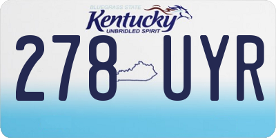 KY license plate 278UYR