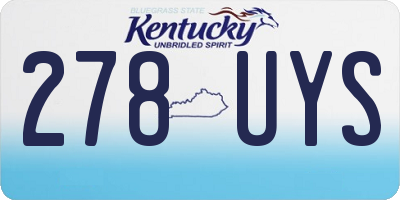 KY license plate 278UYS