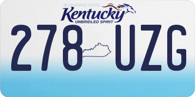 KY license plate 278UZG