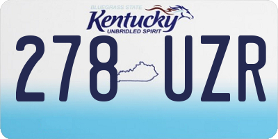 KY license plate 278UZR
