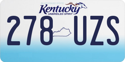 KY license plate 278UZS