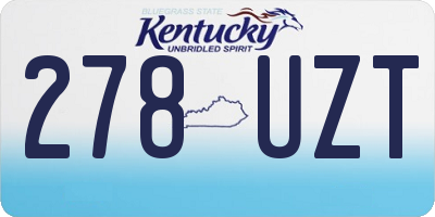 KY license plate 278UZT
