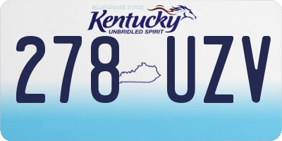 KY license plate 278UZV