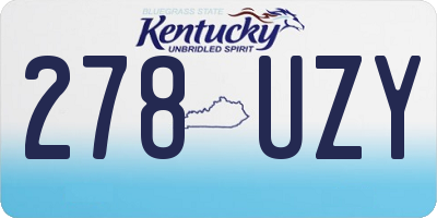 KY license plate 278UZY