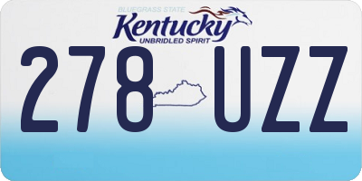 KY license plate 278UZZ