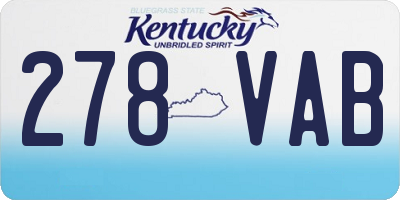 KY license plate 278VAB