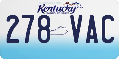 KY license plate 278VAC