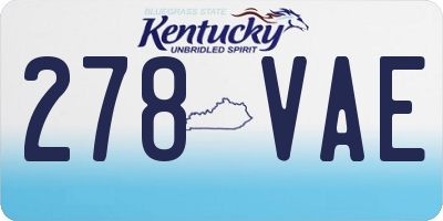 KY license plate 278VAE