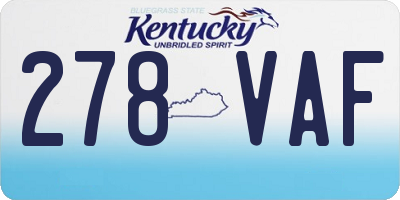 KY license plate 278VAF