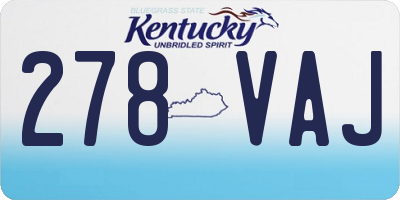 KY license plate 278VAJ
