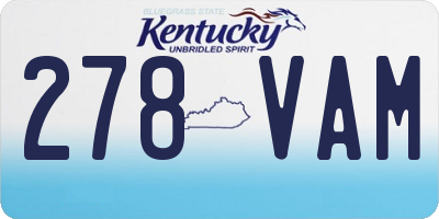 KY license plate 278VAM