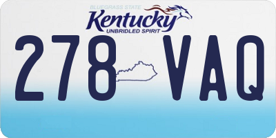 KY license plate 278VAQ