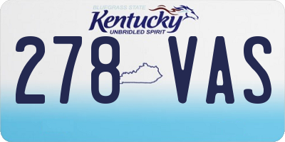 KY license plate 278VAS