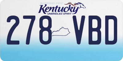 KY license plate 278VBD