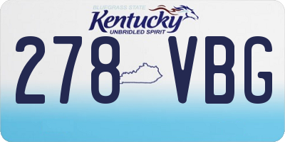 KY license plate 278VBG