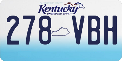 KY license plate 278VBH
