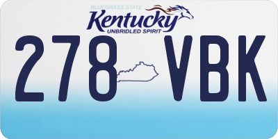 KY license plate 278VBK