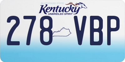 KY license plate 278VBP