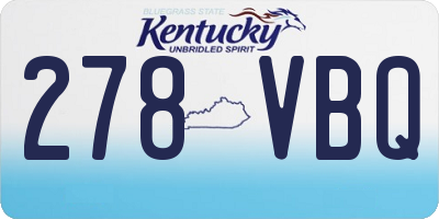 KY license plate 278VBQ