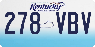 KY license plate 278VBV