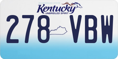 KY license plate 278VBW