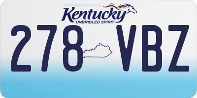 KY license plate 278VBZ