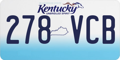 KY license plate 278VCB