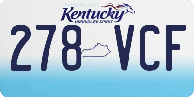 KY license plate 278VCF