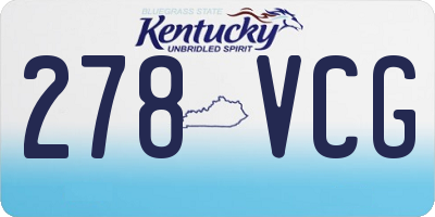 KY license plate 278VCG