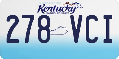 KY license plate 278VCI