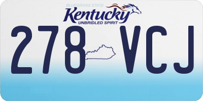 KY license plate 278VCJ