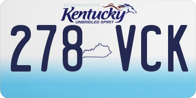 KY license plate 278VCK