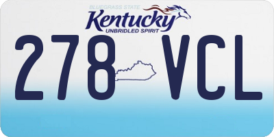 KY license plate 278VCL