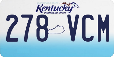 KY license plate 278VCM