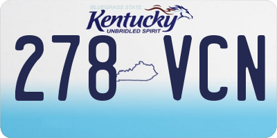 KY license plate 278VCN