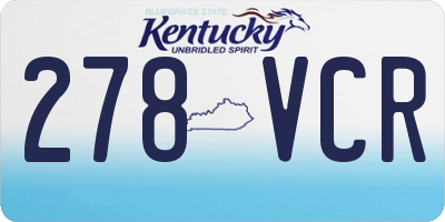 KY license plate 278VCR