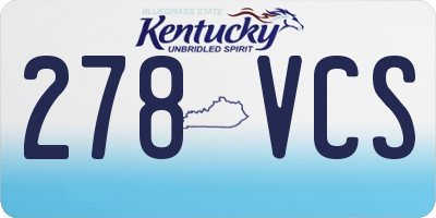 KY license plate 278VCS