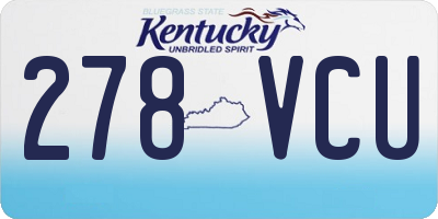 KY license plate 278VCU
