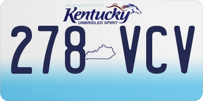 KY license plate 278VCV