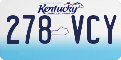 KY license plate 278VCY