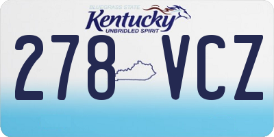 KY license plate 278VCZ