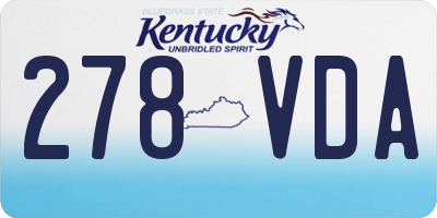 KY license plate 278VDA