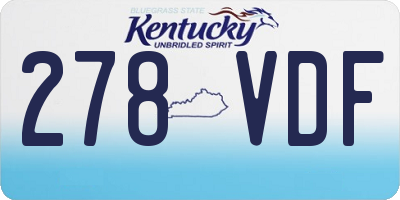 KY license plate 278VDF