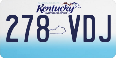 KY license plate 278VDJ