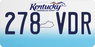 KY license plate 278VDR